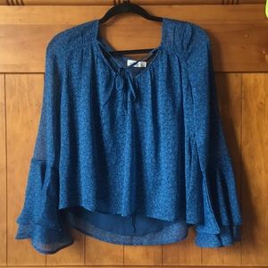 NWT Hollister Blue Patterned Blouse